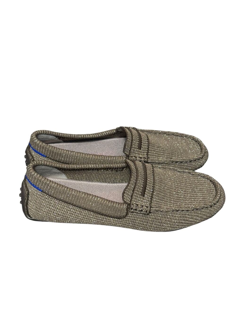 Rothy’s The Driver Metallic Gold Bronze Knit Loafers Women’s 7 Washable